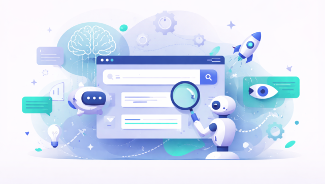 Generative Engine Optimization (GEO) concept showing AI search visibility and citation-based discovery